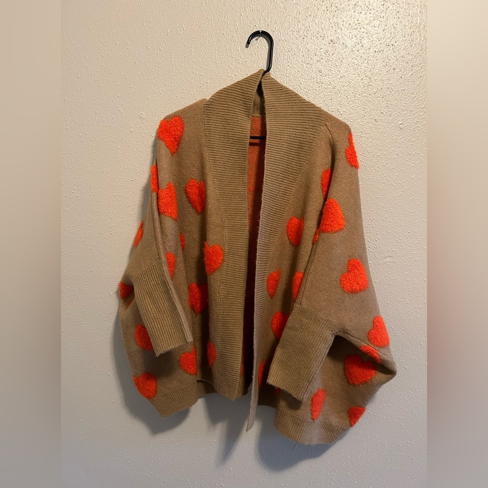 Anthropologie heart cardigan sweater
